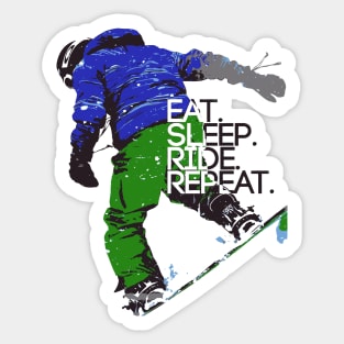 Snowboarding Eat-Sleep-Ride-Repeat Sticker